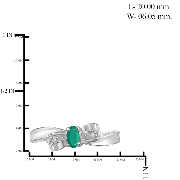 Green Emerald Rhodium Over Sterling Silver Ring 0.30ctw
