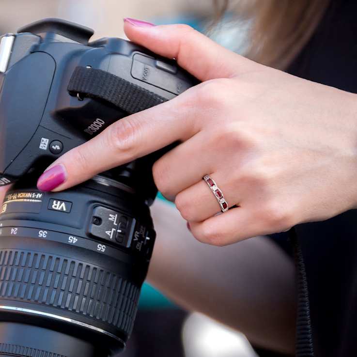 Ruby and Diamond 10K White Gold Ring 0.58ctw