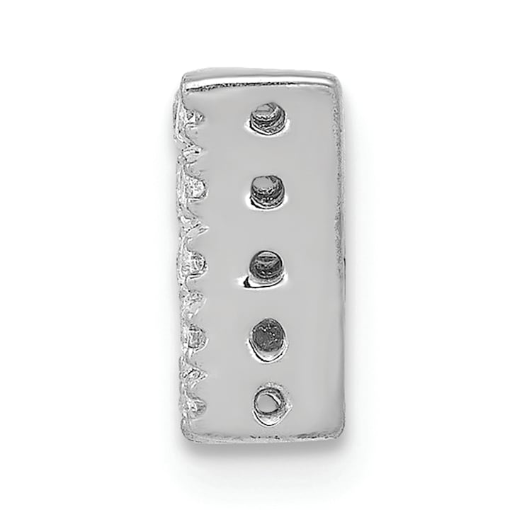 Rhodium Over 14K White Gold Diamond Letter W Initial Charm