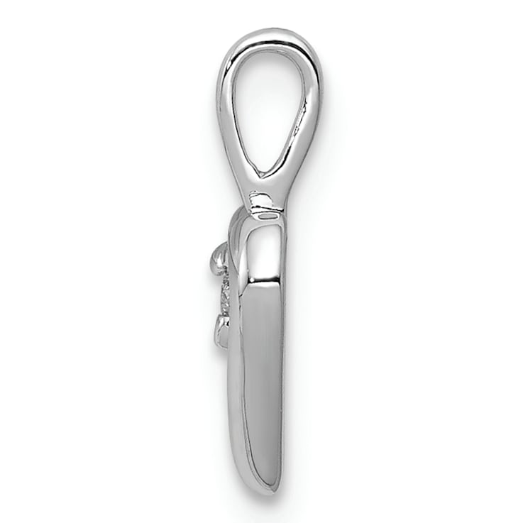 Rhodium Over 14k White Gold Diamond Heart Pendant