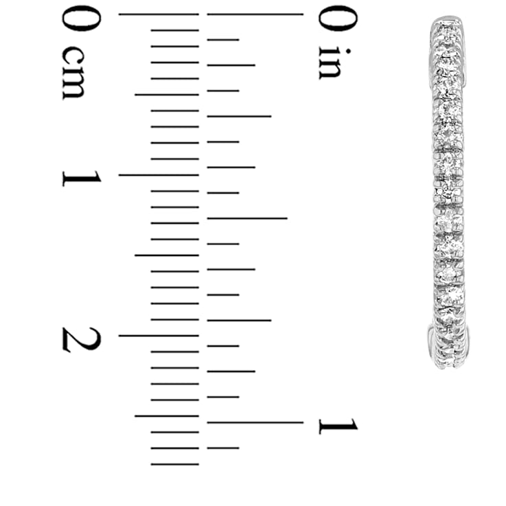 0.50ctw Diamond Hoop Earrings in 14k White Gold
