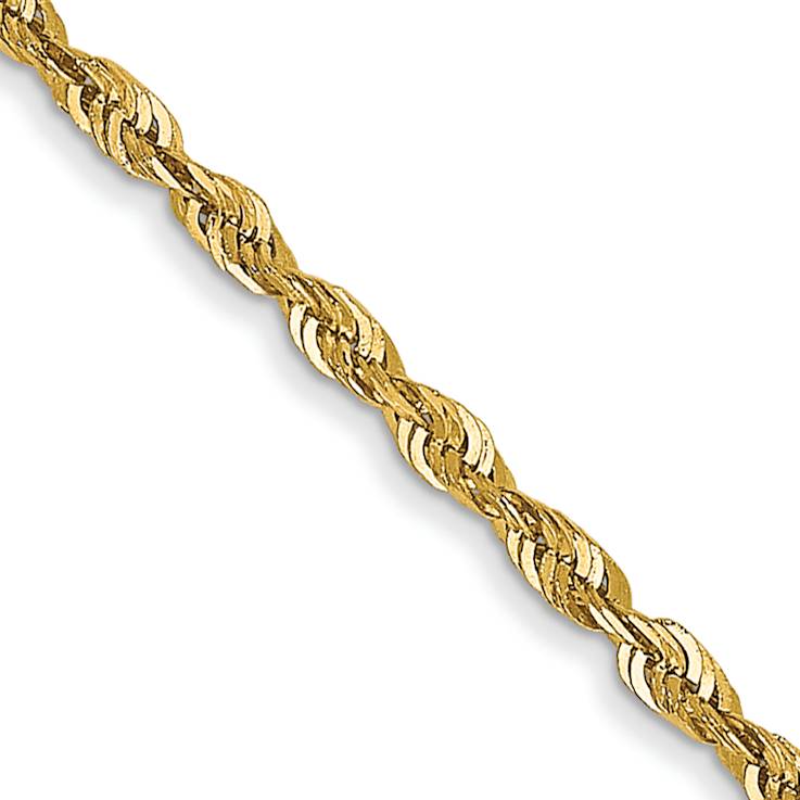 14k Yellow Gold 1.5mm Diamond-Cut Rope 30 Inch Chain