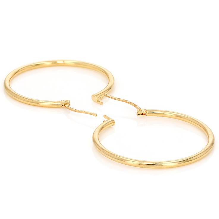 Statement Polished Hoop Earrings In 18K Gold Over Sterling Silver