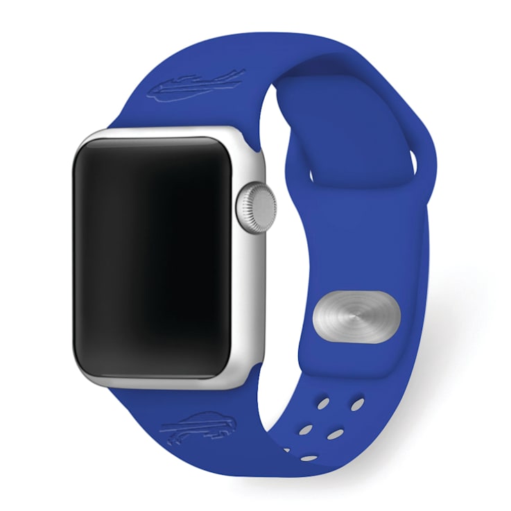 Gametime Buffalo Bills Blue Debossed Silicone Apple Watch Band (38/40mm
M/L). Watch not included.