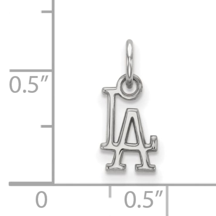 Rhodium Over Sterling Silver MLB Los Angeles Dodgers LogoArt Pendant