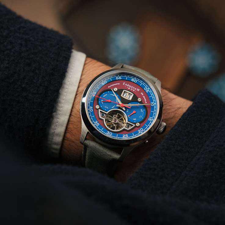 Thomas Earnshaw Baron Grand Date Calendar Open Heart Automatic