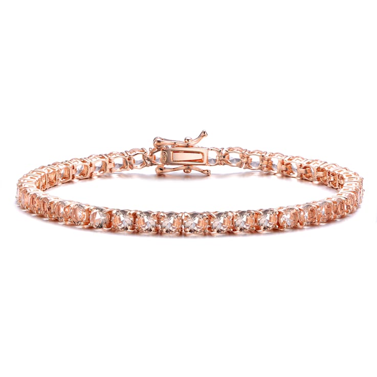 CZ Tennis Bracelet In 18K Rose Gold Over Sterling Silver