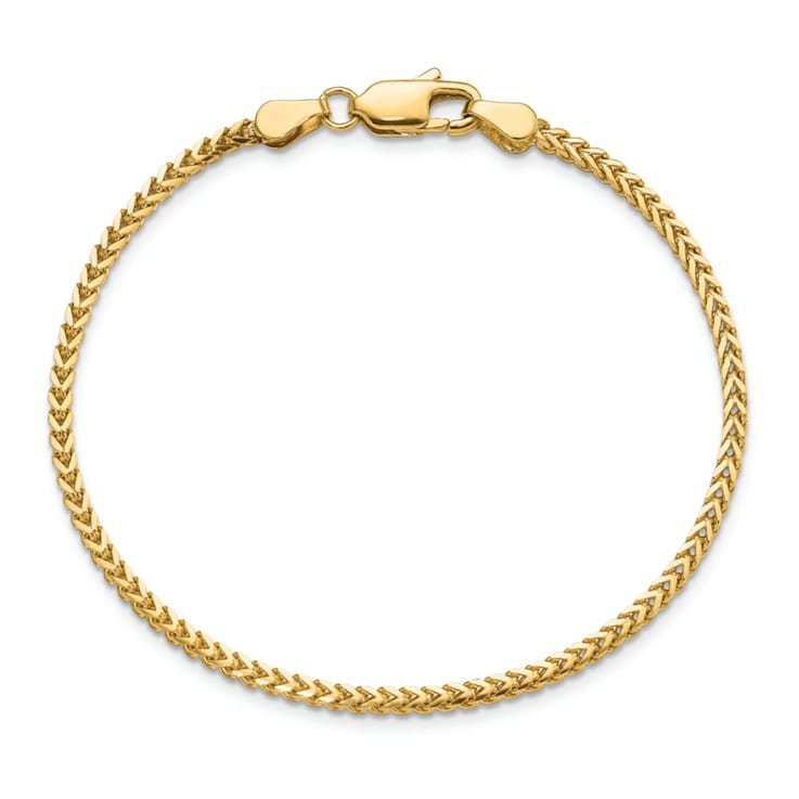 14K Yellow Gold 2mm Franco Chain Bracelet