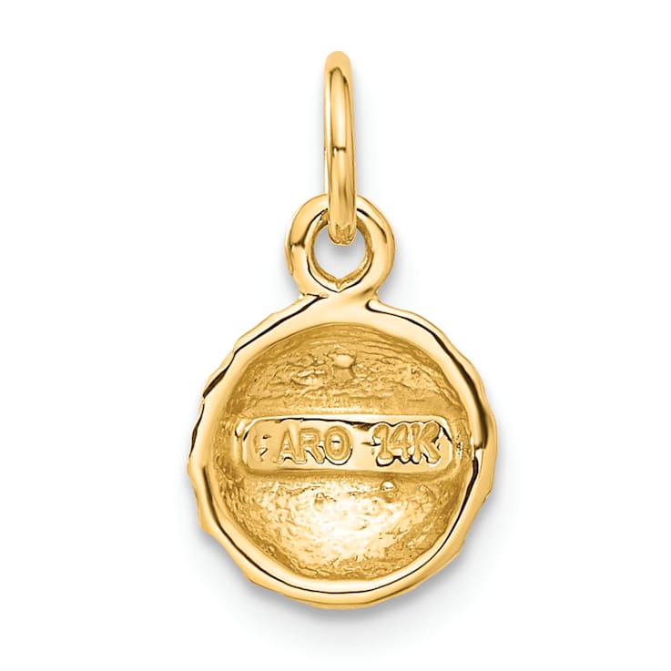 14k Yellow Gold Textured Golf Ball Charm