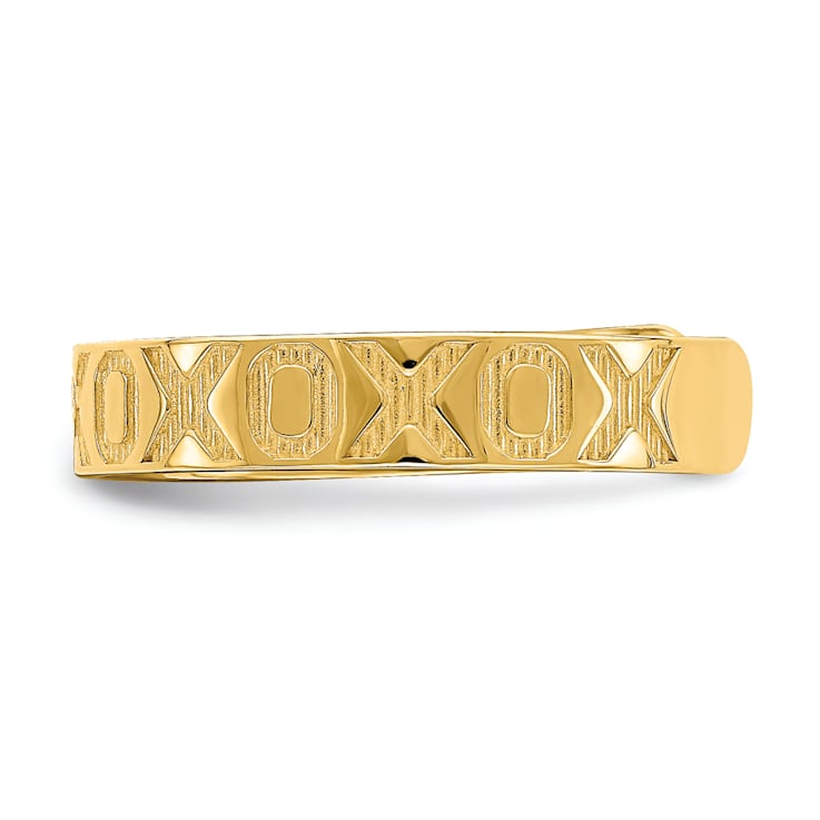 14K Yellow Gold X and O Pattern Toe Ring