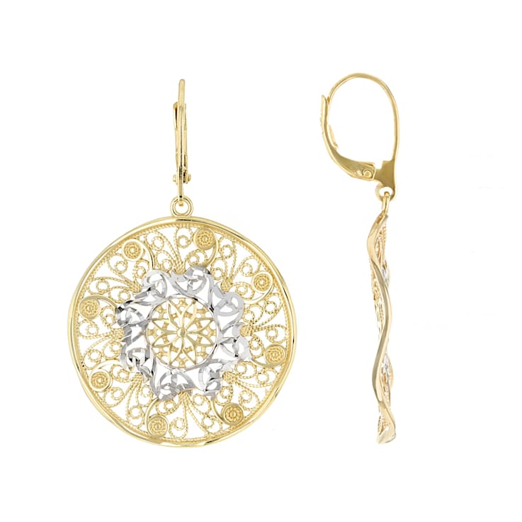 Circle Filigree Earrings In 18K Gold Over Sterling Silver