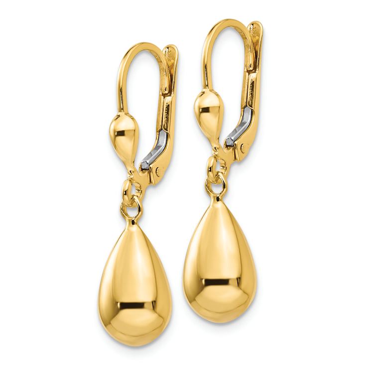 14k Yellow Gold Polished Fancy Dangle Earrings