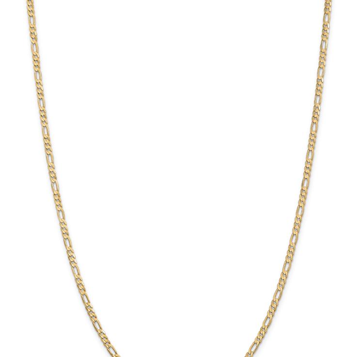 10k Yellow Gold 3mm Solid Concave Figaro 16 Inch Chain