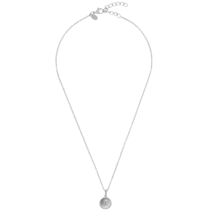 Initial I Charm Pendant Necklace In Silver-Tone