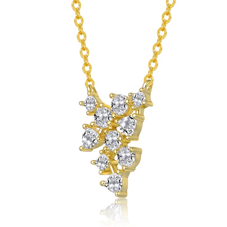 CZ Statement Pendant Necklace In 14K Gold Over Sterling Silver