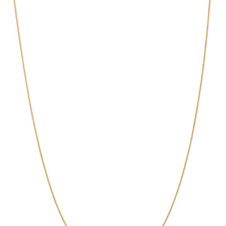 14k Yellow Gold 0.8mm Solid Diamond-cut Parisian Wheat 22 Inch Chain
