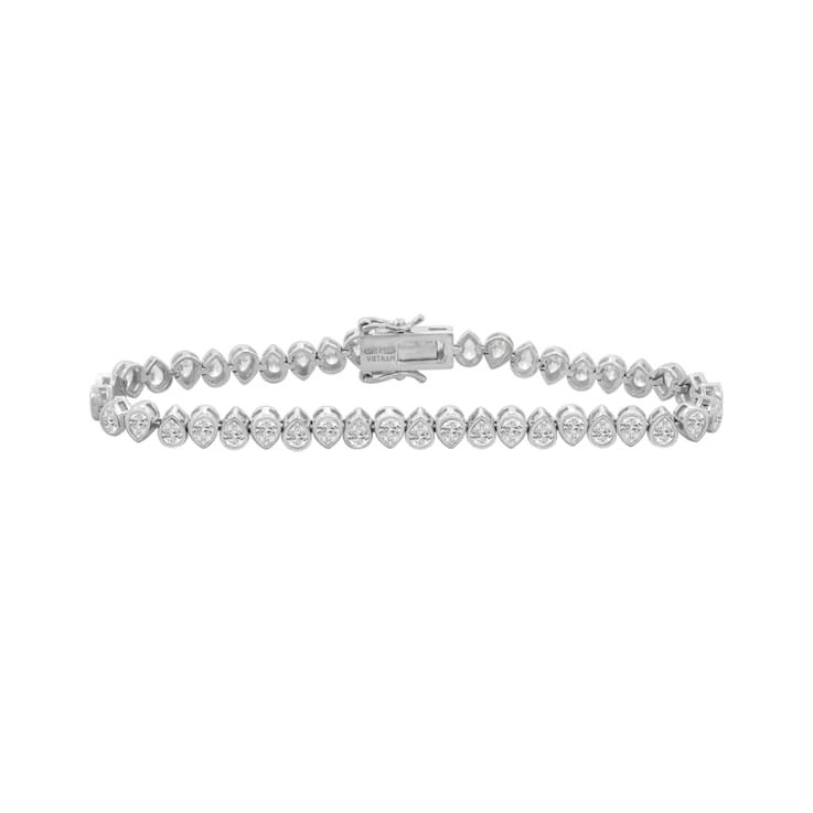 White Cubic Zirconia Platinum Over Sterling Silver Bracelet 8.05ctw