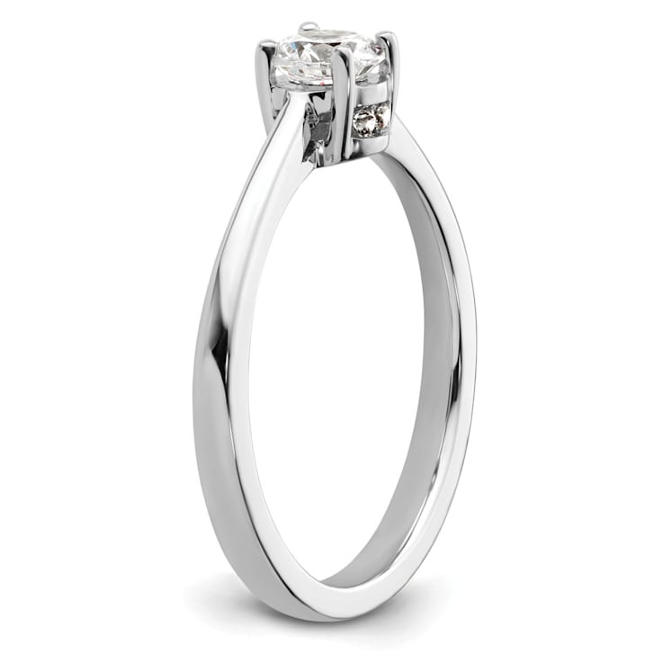 Rhodium Over 14K White Gold Lab Grown Diamond Engagement Ring
