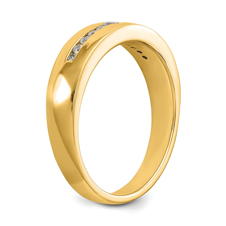 14K Yellow Gold Lab Grown Diamond SI1/SI2, G H I, Men's Band