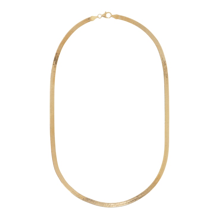 18K Yellow Gold Plated Sterling Silver 4.50 mm Flexible Herringbone
18" Necklace