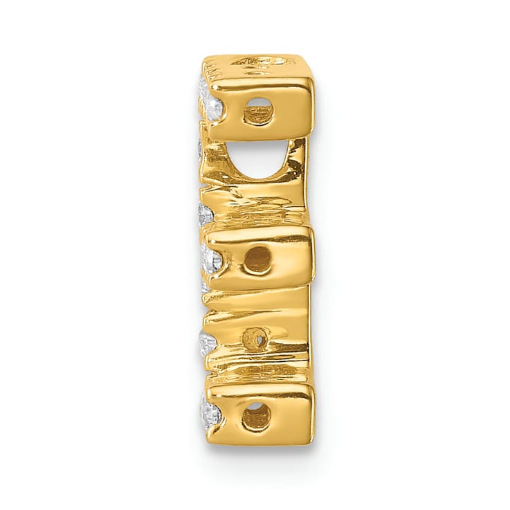 14K Yellow Gold Diamond Letter E Initial Charm