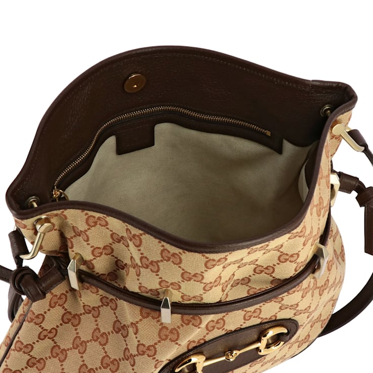 Gucci 1955 Horsebit Beige Canvas Drawstring Crossbody Bag Gucci 1955 Horsebit Beige Canvas Drawstring Crossbody Bag