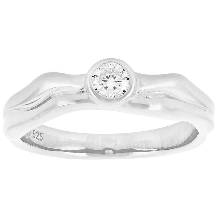 Lab-Grown Diamond Solitaire Ring In Sterling Silver 0.20ctw