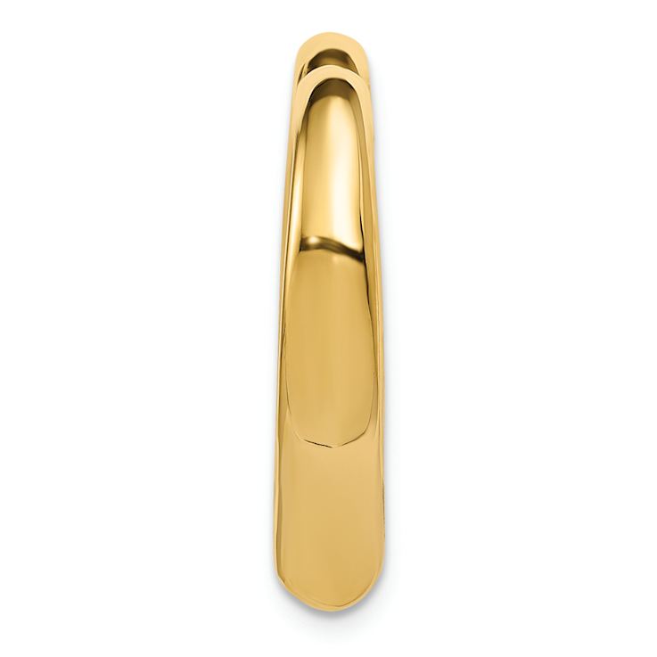 14k Yellow Gold 3D Polished Heart Chain Slide Pendant