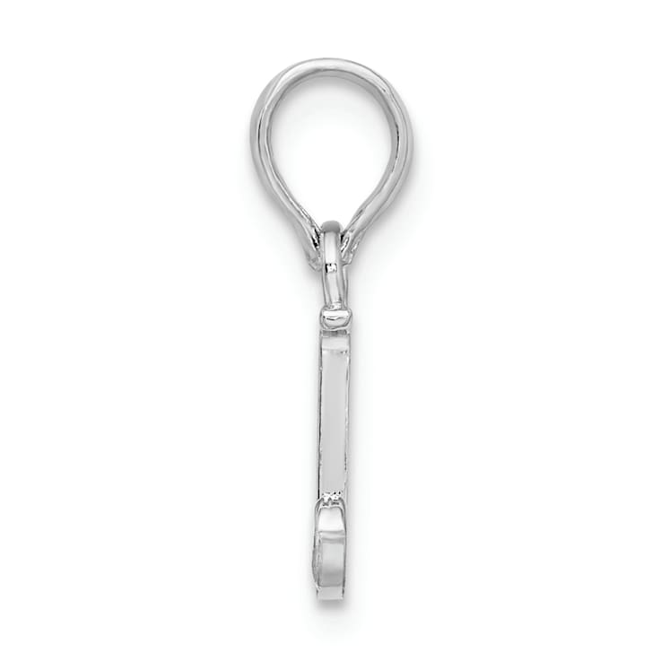 Sterling Silver Polished Block Initial -J- Pendant