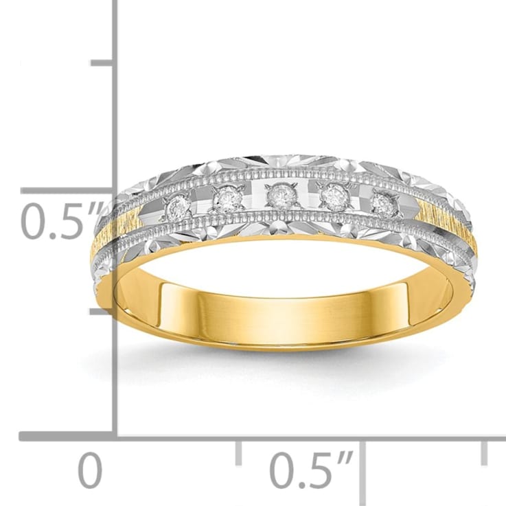 14K Yellow Gold AA Quality Ladies Wedding Band