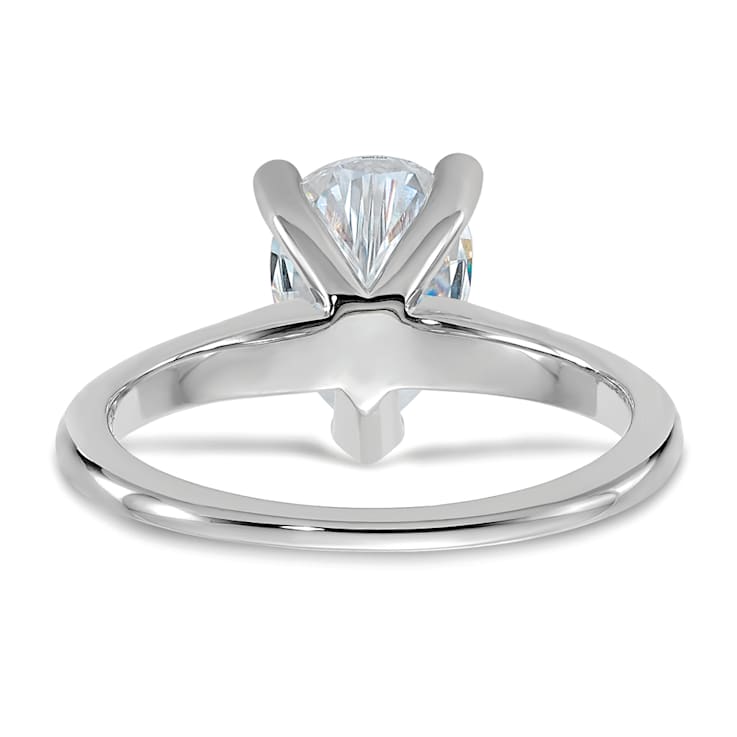 Rhodium Over 14K White Gold 2 ct. D E F Pure Light Pear Moissanite
Solitaire Ring