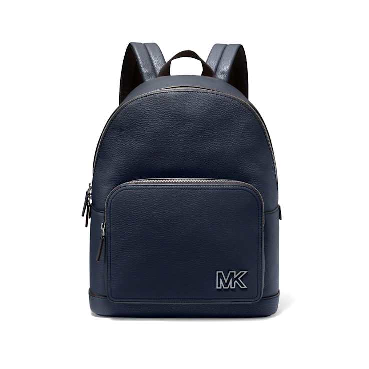 Michael Kors Cooper Large Pebbled Leather Backpack in Navy