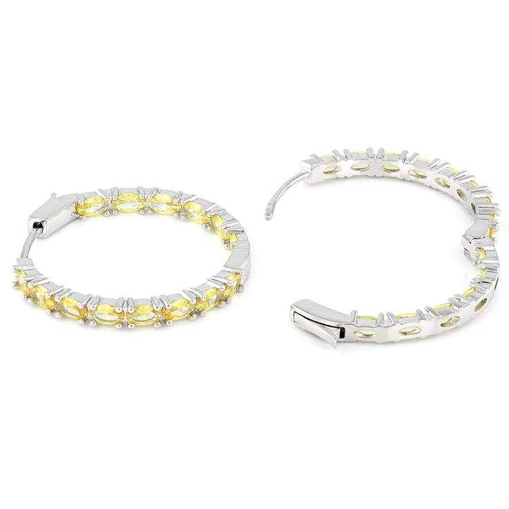 Inside-Out Yellow CZ Hoop Earrings