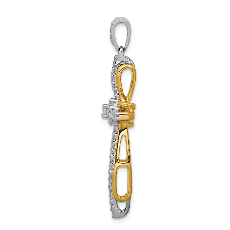 14K Yellow and White Gold 1/3ct. Diamond Passion Cross Pendant