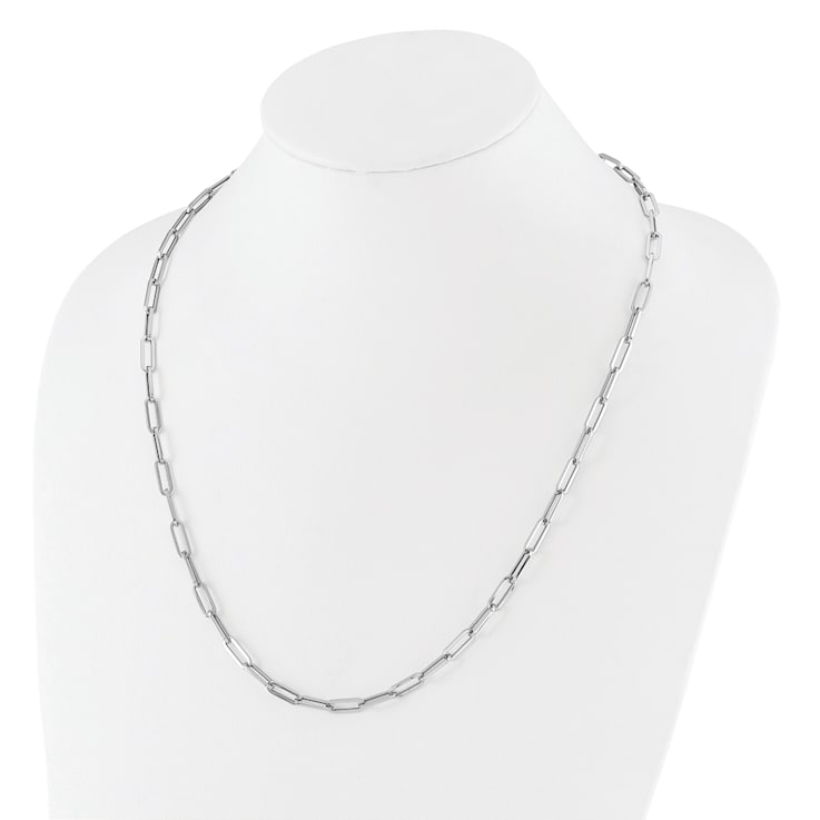 14K White Gold Polished Fancy Link Necklace