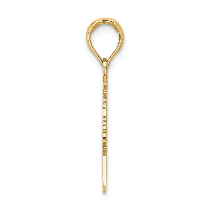 10K Yellow Gold Polished Female Graduation Profile Charm