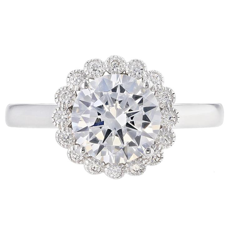 Round CZ Solitaire Statement Ring In Sterling Silver