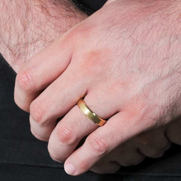 Robert Alton Men's Beveled Edge 6mm Band Ring In Tungsten