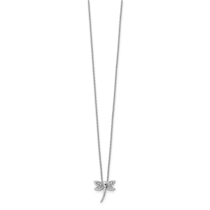 【King Ice】☆日本未入荷☆DRAGONFLY NECKLACE Rhodium Over Sterling Silver White Ice Diamond Dragonfly