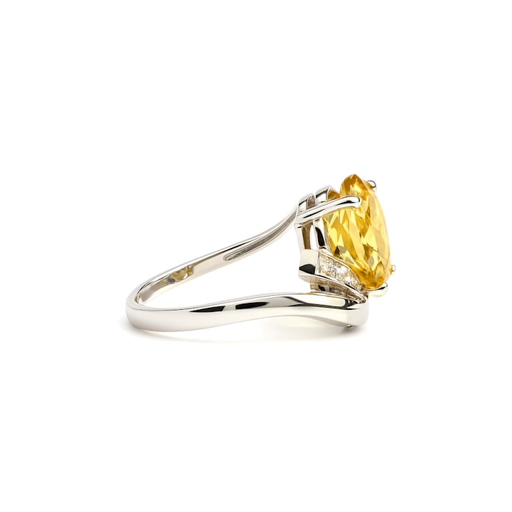 Citrine and White Topaz Sterling Silver Ring