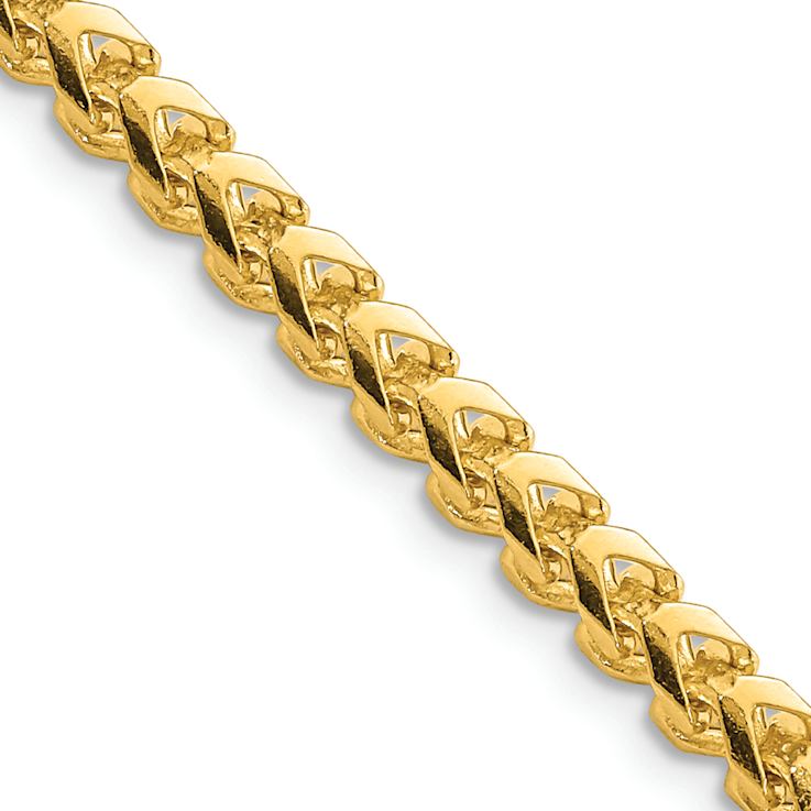 14k Yellow Gold 3.7mm Solid Franco Link Chain