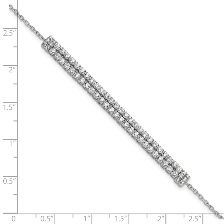 14K White Gold Lab Grown Diamond VS/SI GH, with 1 Inch Extension Bracelet