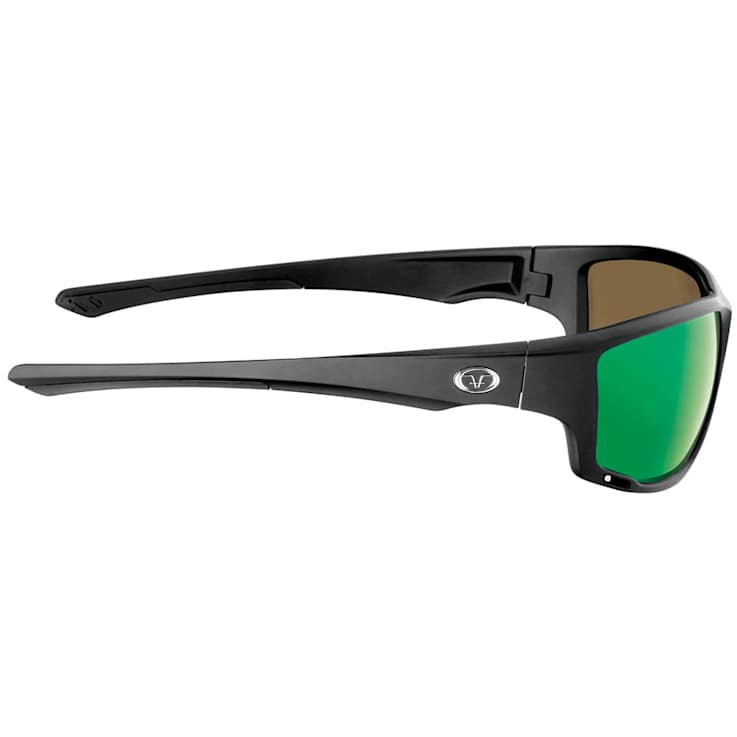 Flying Fisherman Solstice Polarized Sunglasses Matte Black Frame/Amber
Green Mirror Lens