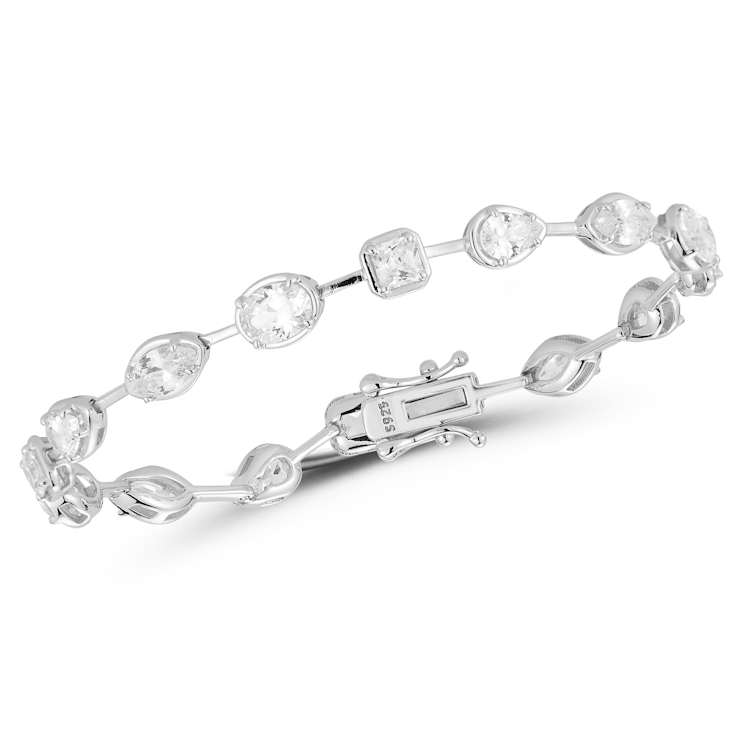 Rachel Zoe Mixed Shape Prong Set CZ Tennis Bracelet in Rhodium Over
Sterling Silver