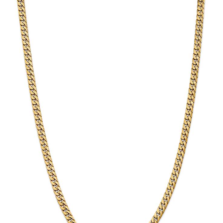 14k Yellow Gold 5mm Solid Miami Cuban 18 Inch Chain