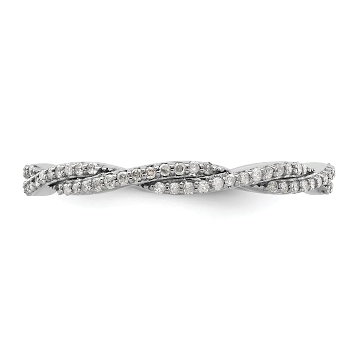 Sterling Silver Stackable Expressions Polished Diamond Ring 0.264ctw