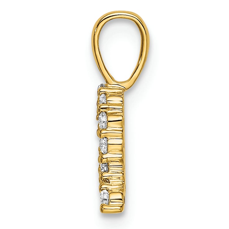 14K Yellow Gold Lab Grown Diamond Letter Q Initial Pendant