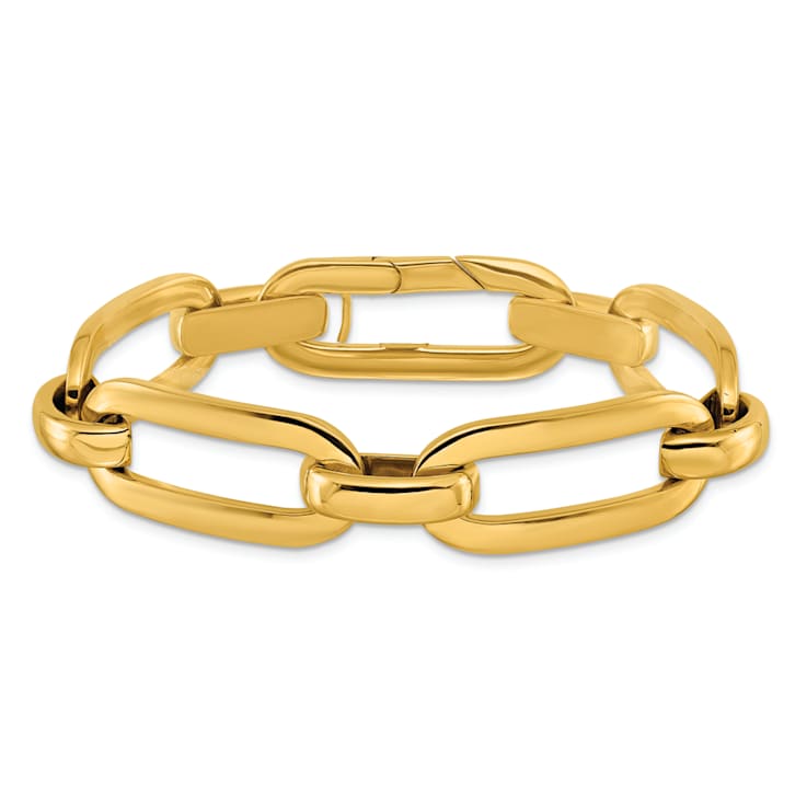 18K Yellow Gold Polished Oval Link 7.5 inch Bracelet