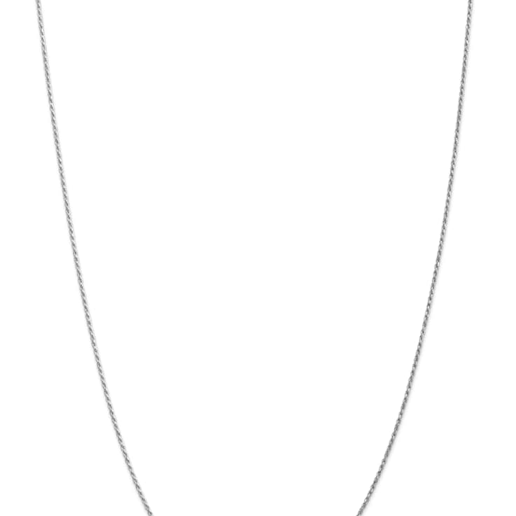 Rhodium Over 10k White Gold 1.15mm Solid Diamond-Cut Rope 24 Inch Chain