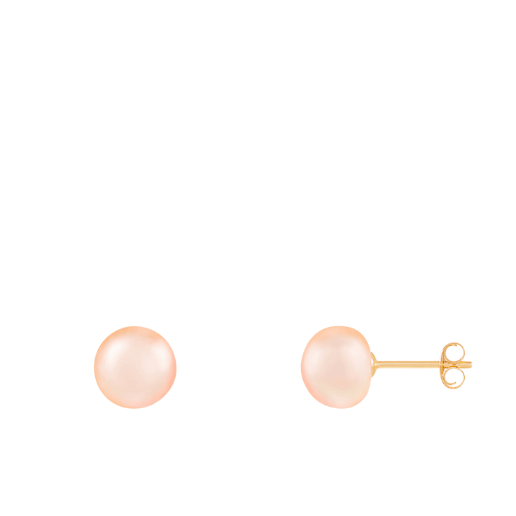 7-7.5mm Pink Cultured Freshwater Pearl 14k Yellow Gold Jewelry Set